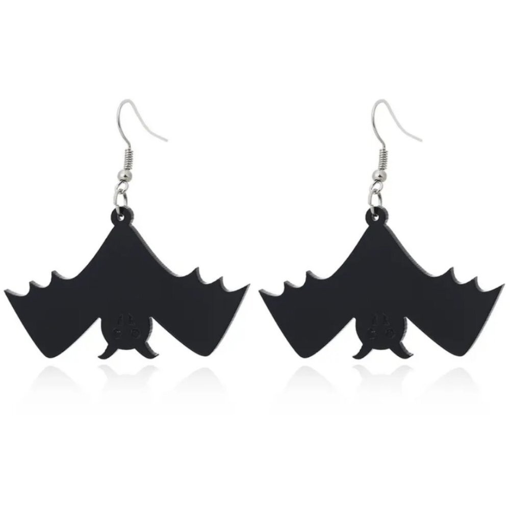 Black Bat Earrings Halloween (32)